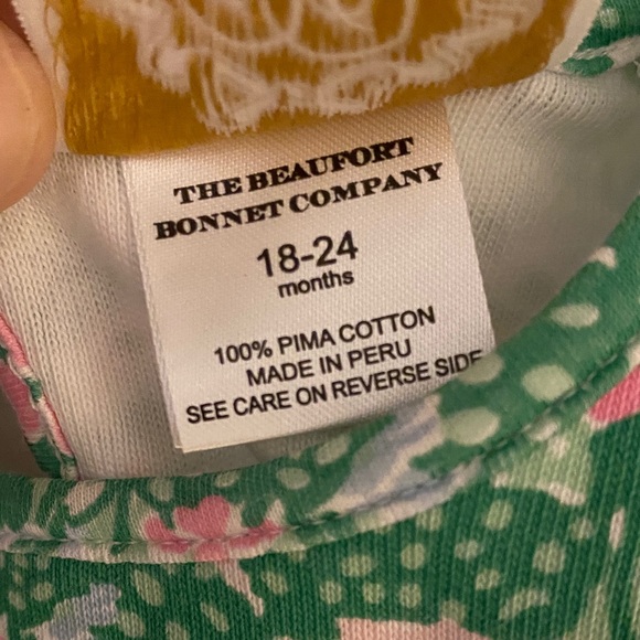 The Beaufort Bonnet Company Green Floral Kids Dress Size 18-24 months - Picture 3 of 4